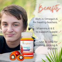 UnRuffledRx™ Red Palm Oil for Birds & Parrots – Supports Skin, Feather, Eye & Immune Health, Rich in Omega Fatty Acids, Antioxidants, Beta Carotene, & Vitamin E – 100% Natural