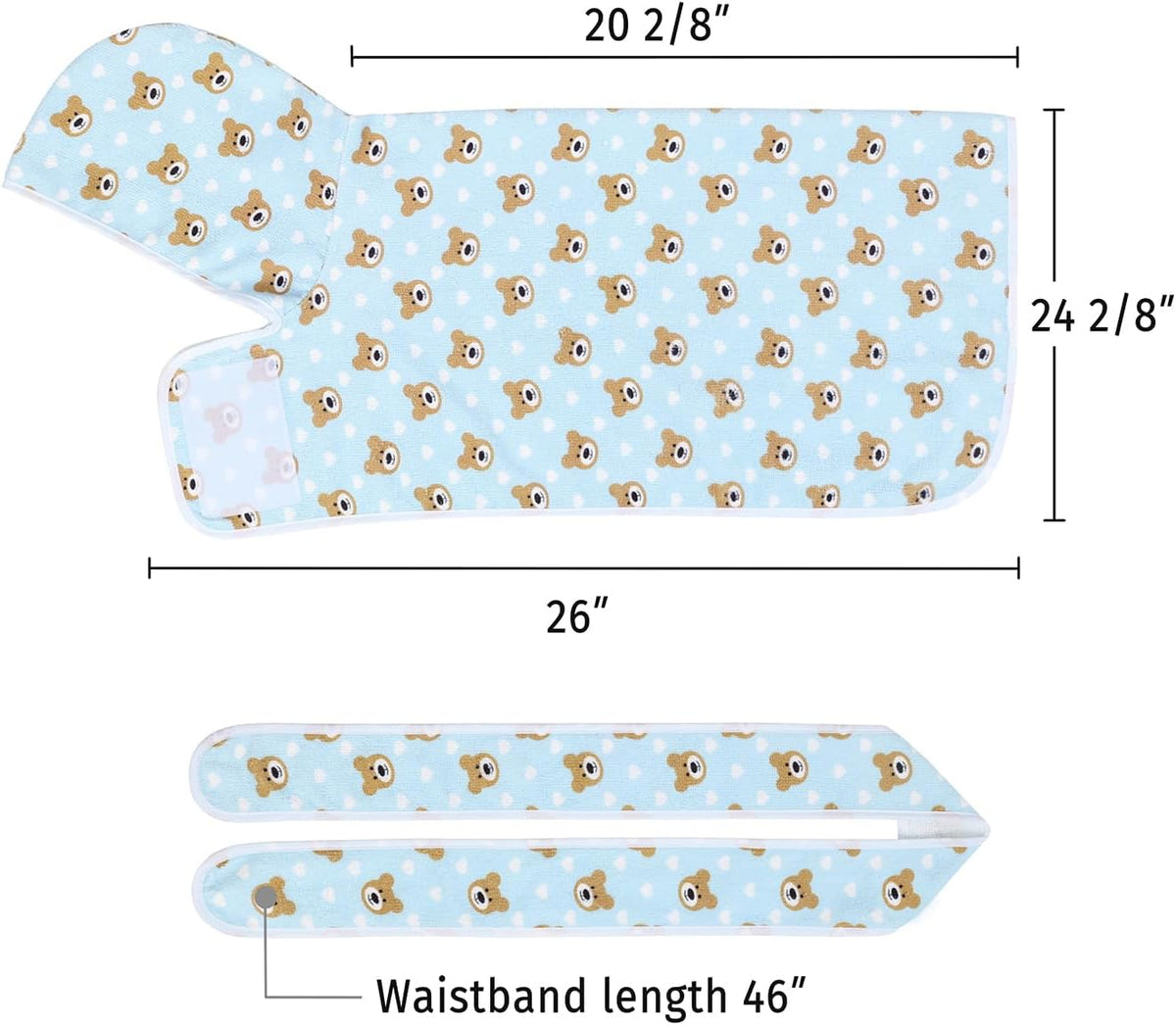 HDE Hooded Dog Bathrobe Quick Dry Towel Wrap for After Bath White - Medium / Teddy Bears - image 2