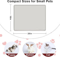 KVK Dog Water Mat 2-Pack 20×16in - Silicone Dog Mats for Food and Water, Non-Slip Pet Feeding Mat for Floors, Waterproof Cat Bowl Mats to Prevent Spills -Dark Gray & Silver Gray