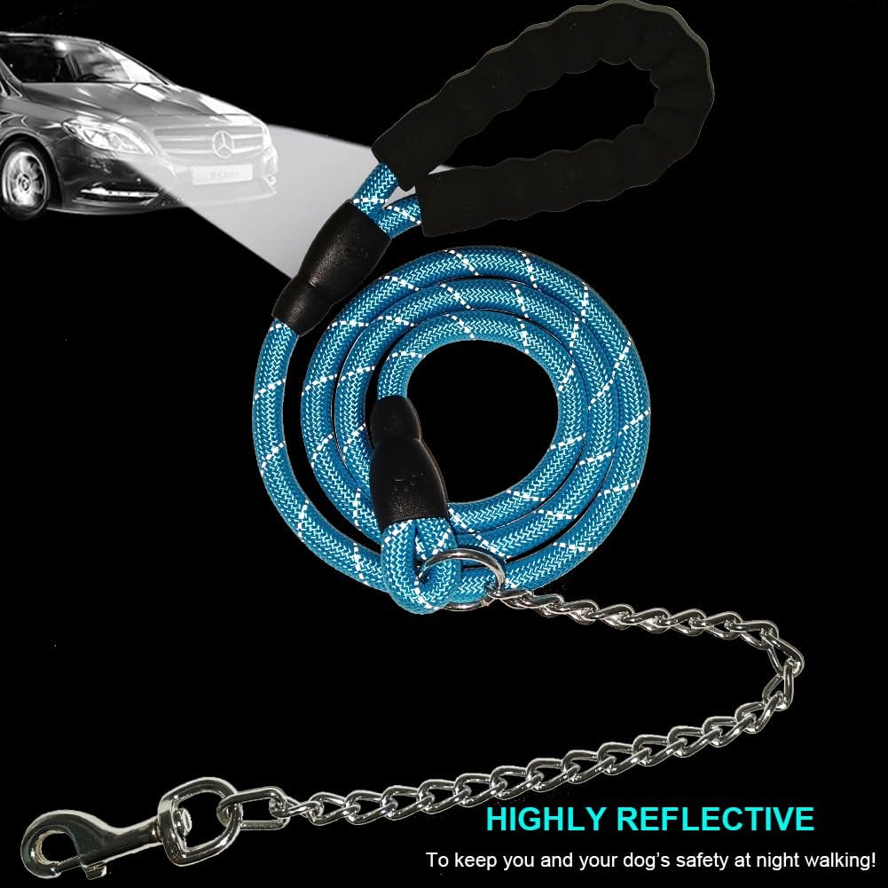 BTINESFUL 6FT Chewproof Dog Leash - blue - image 4