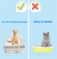 Open Cat Litter Box with High Side - 【White】 - image 4