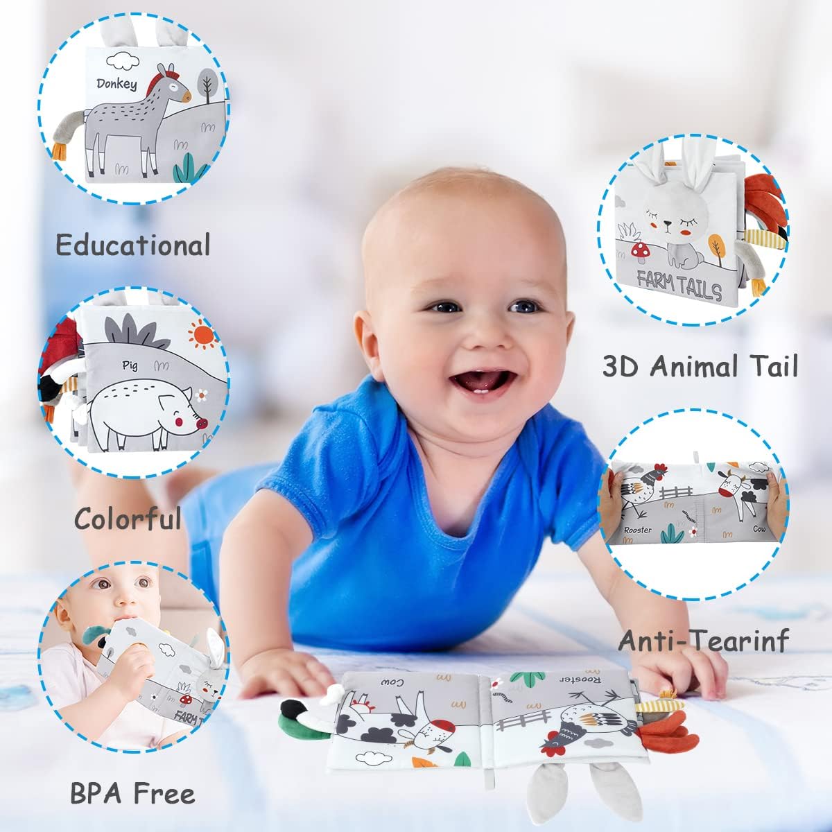Vicloon Baby Soft Cloth Books - Rabbit - image 4
