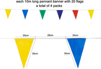 Pennant Banner Flags Pastel for Birthday Classroom Outdoor 4 Strings – Fun for Kids & Family - Colorful (Big) - image 3