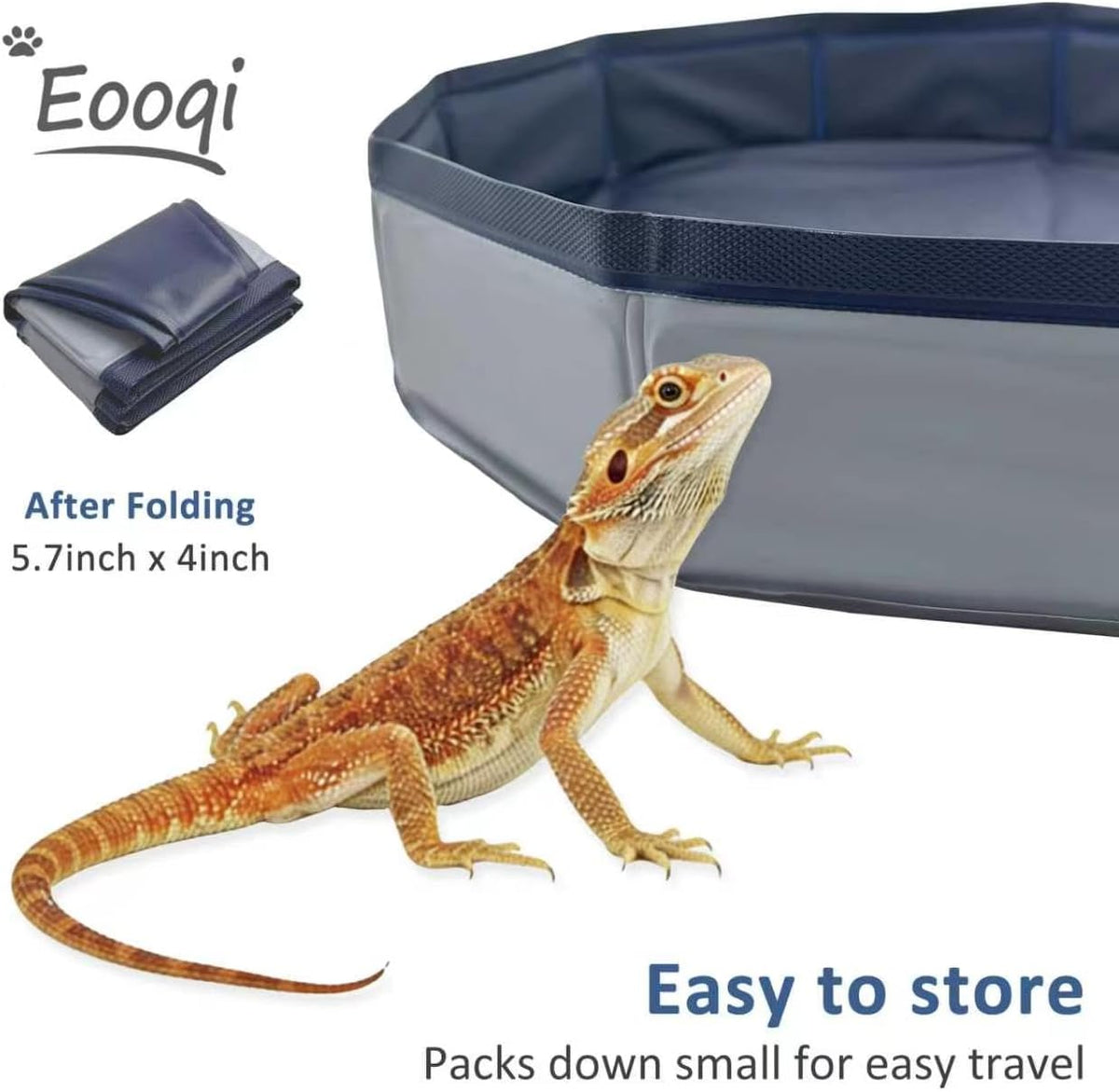 Eooqi Foldable Bearded Dragon Bathtub - Gray - image 3