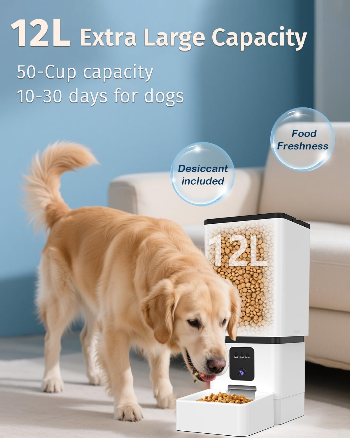 Yakry Automatic Dog Feeder with Camera - 12L - image 2