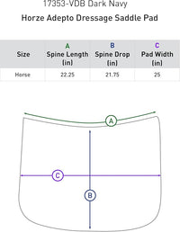 HORZE Adepto Quilted Quick-Dry Dressage Saddle Pad for Horses with Two-Tone Trim