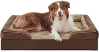 FURTIME Orthopedic Dog Beds for Large Dogs, Egg Foam Dog Bed with Ultra Comfy Supportive Foam, Washable & Waterproof Pet Couch, Nonskid Bottom