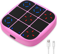 Tic-Tac-Toe Bolt Game, 4-in-1 Handheld Puzzle Games Console, Electronic Tic-Tac-Toe Game - Pink / L(Rechargeable)