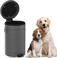 Dog Poop Trash Can Outside Odor Control, Waterproof - Slate-Stone Grey 1-Pack