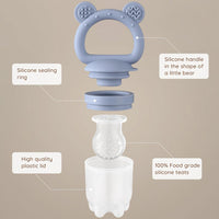 2 Pack Silicone Baby Fruit Feeder with Mini Freezer Tray - Blueberry - image 2