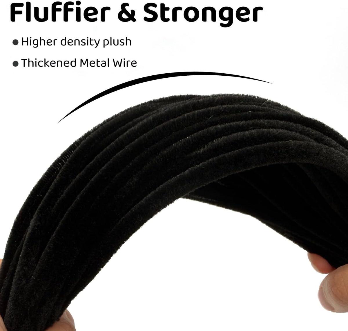 Black Pipe Cleaners for Crafts, Craft Supplies, Arts and Crafts - Black - image 3