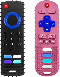 2-Pack Silicone Baby Teething Toys - New-F Black+R Pink