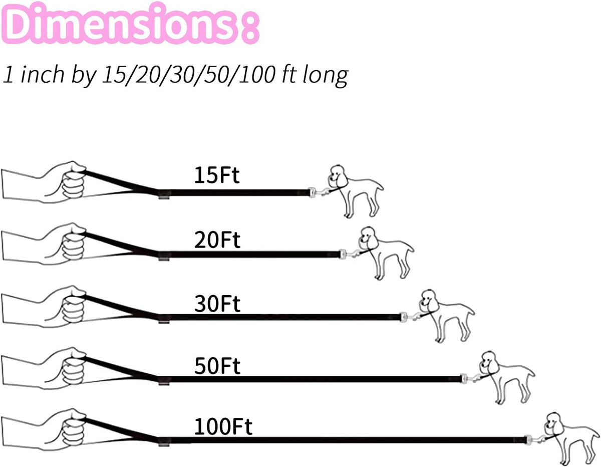 Hi Kiss Dog/Puppy Obedience Recall Training Agility Lead - 100 Feet / T7:Large Dog Thicken pink - image 3