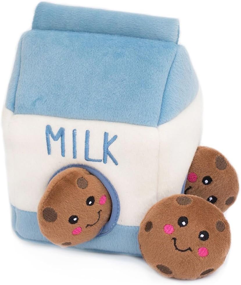 ZippyPaws Burrow Hide & Seek Plush Puzzles, Milk and Cookies - Milk & Cookies - image 2