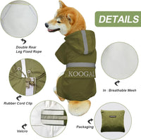 Dog Raincoat Waterproof Hooded, Medium Dogs - Green / 2XL-Fit for 20 to 33 pounds - image 3