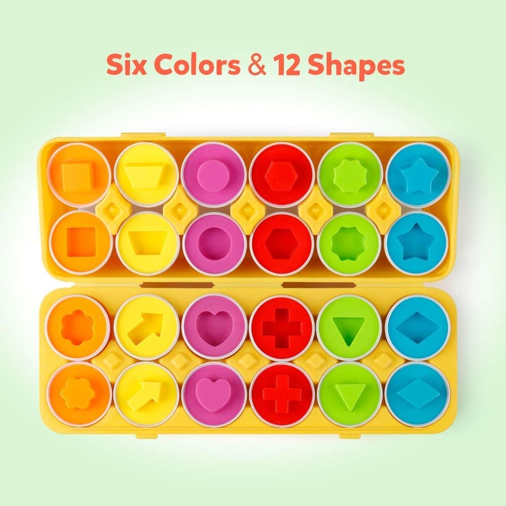 Coogam Matching Eggs 12 pcs Set Color & Shape Recoginition Sorter - image 2