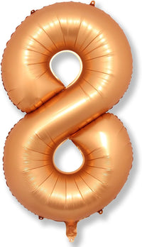 Checkered Number Balloon 1 - Orange / Number 8