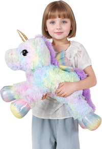 FFxiong 44 Inch Giant Unicorn Stuffed Animal Pillow - Rose Rainbow / 24 Inch - image 2