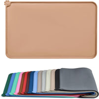 AUDWUD Waterproof Silicone Pet Feeding Mats - Apricot / 34" x 23"