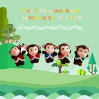 7-pack of plush 5 little monkeys finger puppets for kids storytelling - view 8