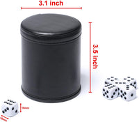 5 Pack PU Leather Dice Cups Felt Lining Quiet Shaker with 30 Dot Dice - Red - image 4