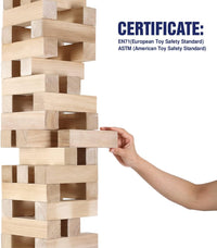 GOTHINK Giant Tumble Tower Game - Natural / G-Over 6FT - image 3