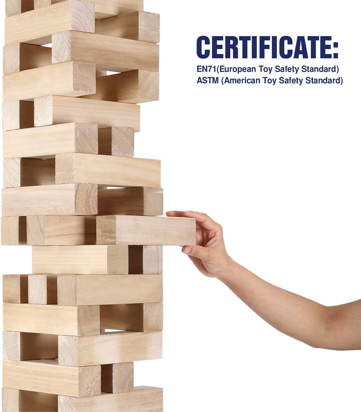 GOTHINK Giant Tumble Tower Game - Natural / G-Over 6FT - image 3