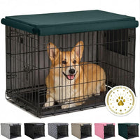 GORILLA GRIP Dog Enclosure Crate Cover Kennel Cage Topper 42in - Hunter Green / 30" X 19" X 21"