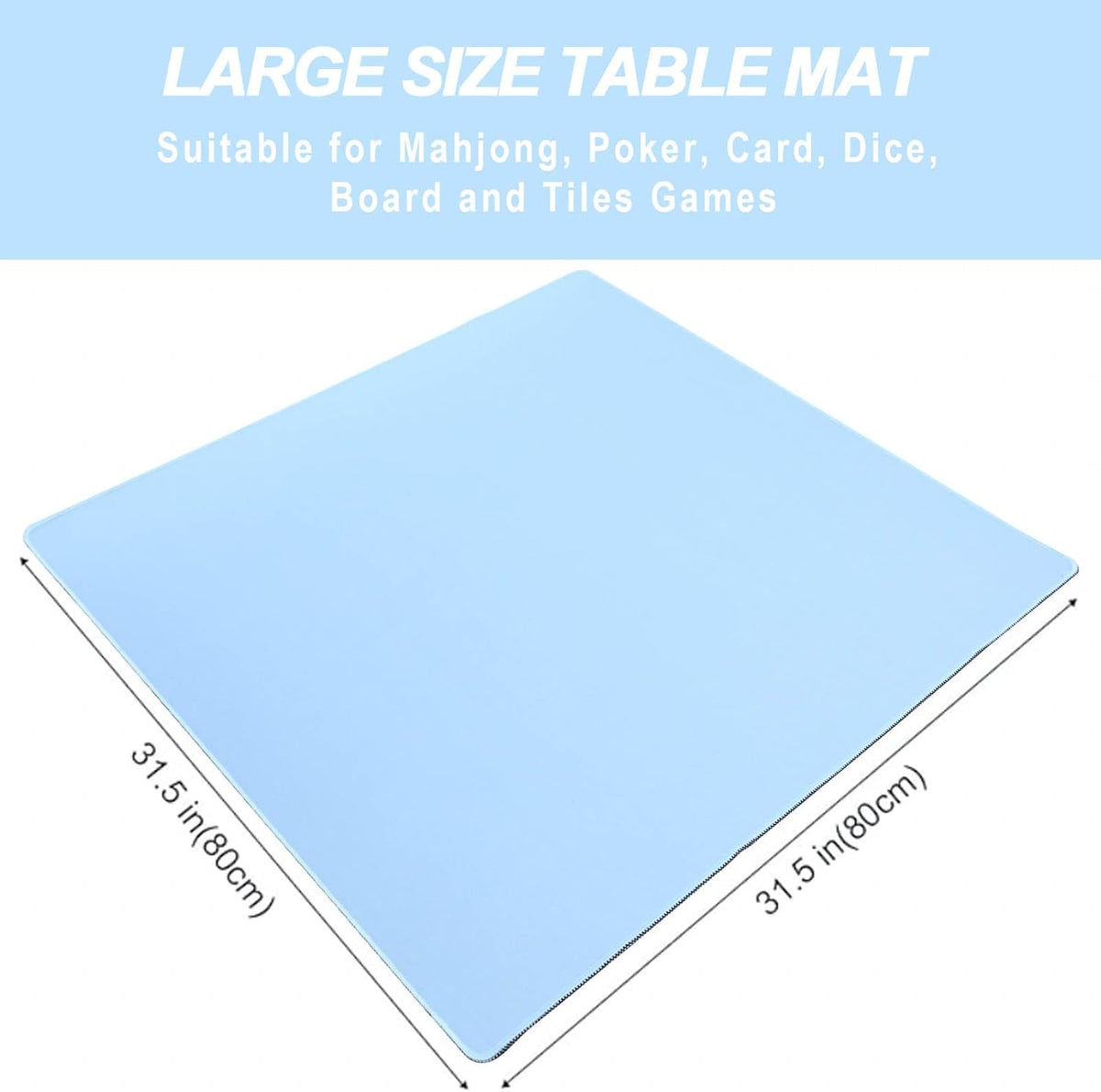 Gustaria green mahjong mat on a square table with tiles and 3 dice - view 14