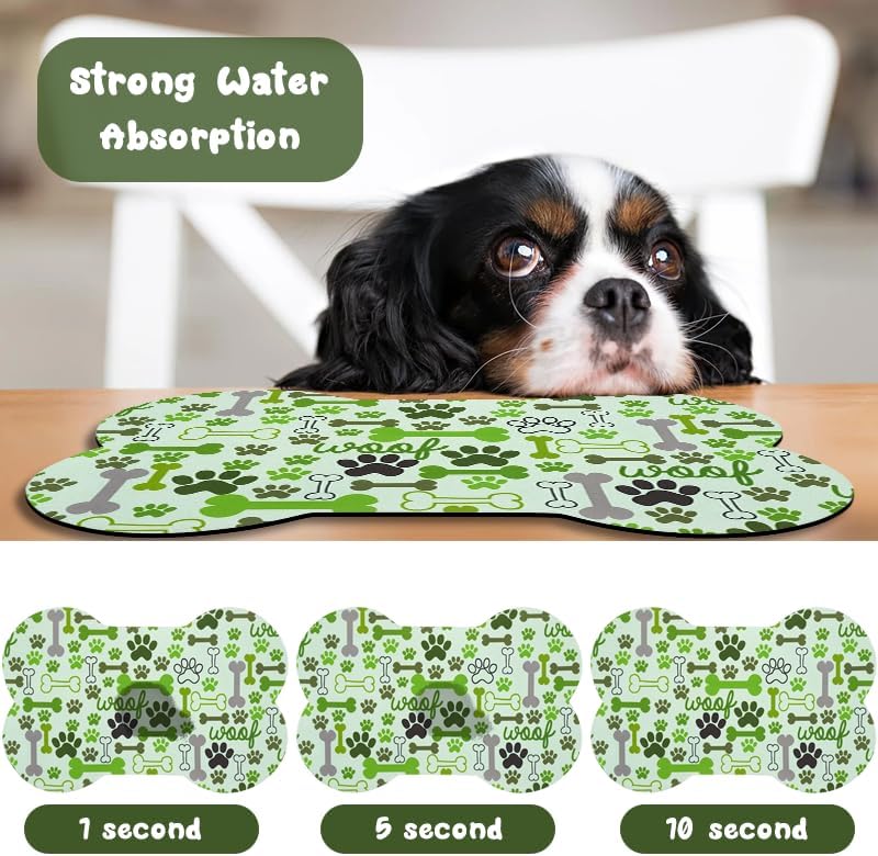 Dog Food Mats for Floors Waterproof - Green / 19"L x 12"W - image 2