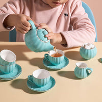 Sweejar porcelain tea set for little girls in pumpkin shape with teapot, cups and saucers - view 21