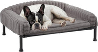 Veehoo Elevated Dog Bed with Bolster Cushion - Grey / 24.0"L x 18.0"W x 8.3"Th