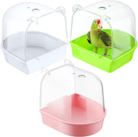 Honeydak 3 Pcs Bird Bath for Cage Parakeet Bath Hanging Box - Fresh Color