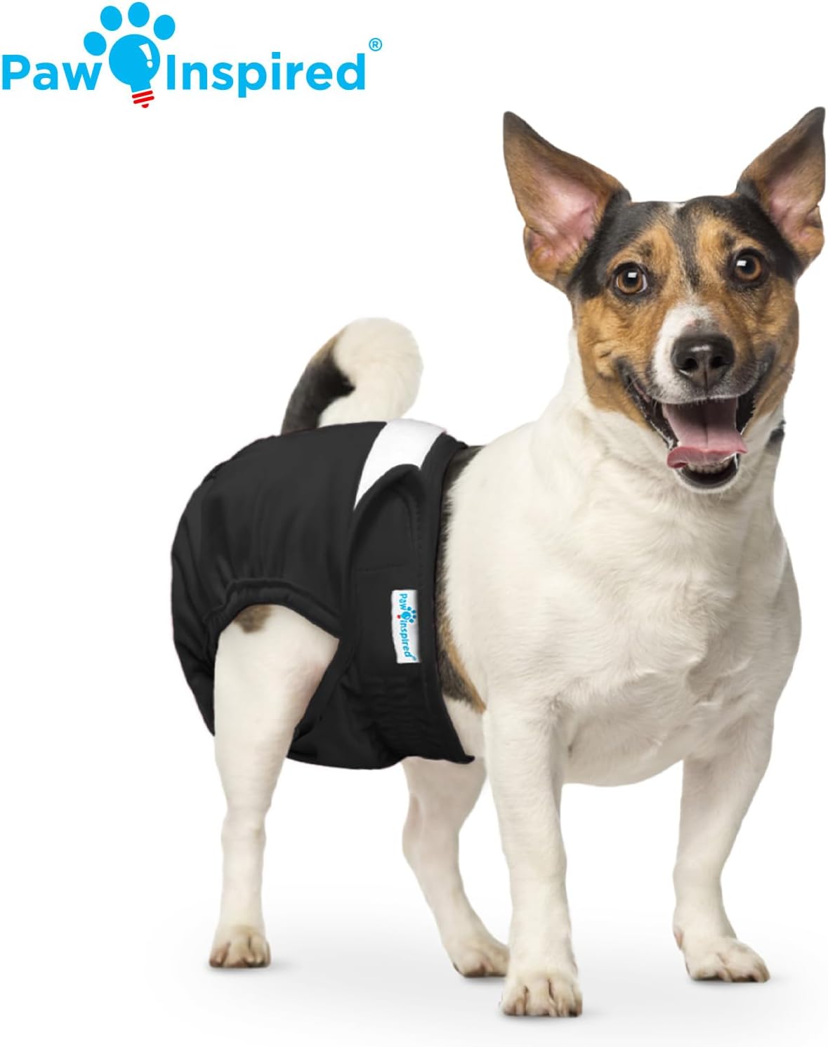 Paw Inspired Washable Dog Diapers, Assorted and White Lining - Black (Black Lining) / Small (3 ct.) - image 3
