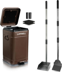 Dog Pooper Scooper, Metal Tray & Spade Set, Tray & Spade - Medium & Bin