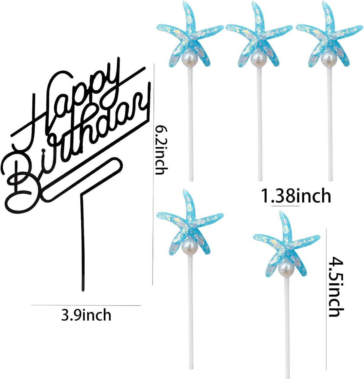 Black acrylic Happy Birthday cake topper on a frosted birthday cake - view 15