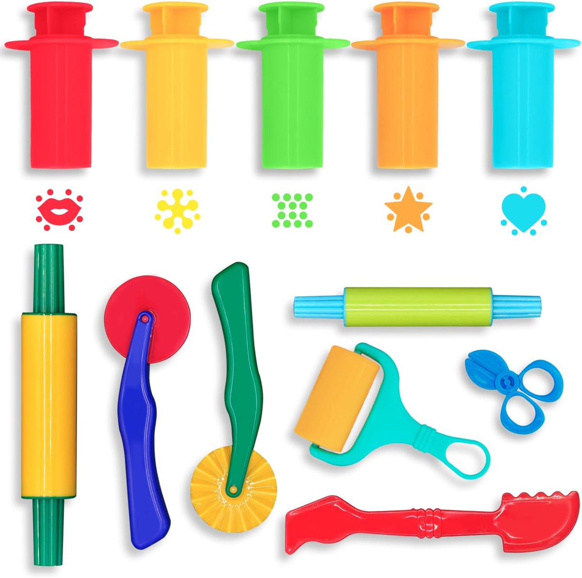 DIMROM Clay and Play Dough Tools Nine Piece Set, Ages 3 & Up - 12-piece Set