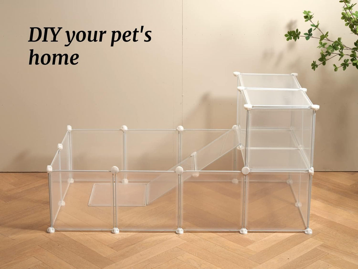 LURIVA Transparent Clear Small Animal Playpen, Guinea Pig Cages - 12 Panels - image 4