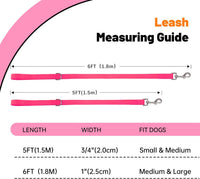 Waterproof Dog Leash, 5/6 FT Durable Odor-Proof Dog Leashes with Strong Metal Hooks Fits Small - Pink / 6FT - 1 inch Width - image 4