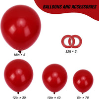 RUBFAC Balloons Black Balloon Arch for Black Birthday Decorations - Ruby Red - image 3