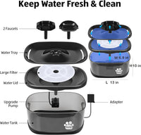 Kastty 2.5Gal/9.5L Dog Water Fountain Extra Large Pet Water Fountain - 6pack replacement f ilters - image 3