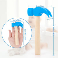 Fowecelt Wooden Hammer Toys Simulation Hammers Maintenance Tools - Blue - image 2