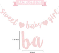 BEISHIDA Pre-Strung Glitter Champagne Girl Baby Banner Baby Shower - Light Pink - image 3