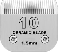10# Grooming Ceramic Pet Clipper Blades Compatible with Andis & Oster - Silver / 10# 1.5mm