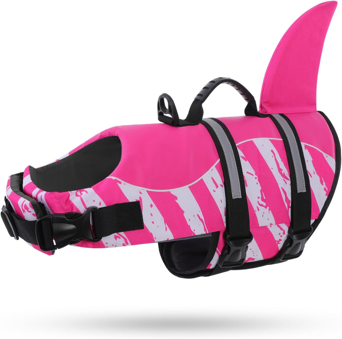 Dog Life Jacket, Cute Shark Dog Life Vest for Swimming & Boating – Essentials for Dogs - XX-Large / Pink/White