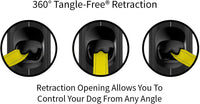 TUG Monochrome 360° Tangle-Free Retractable Dog Leash - Black/Reflective / Large, 16 ft - image 3