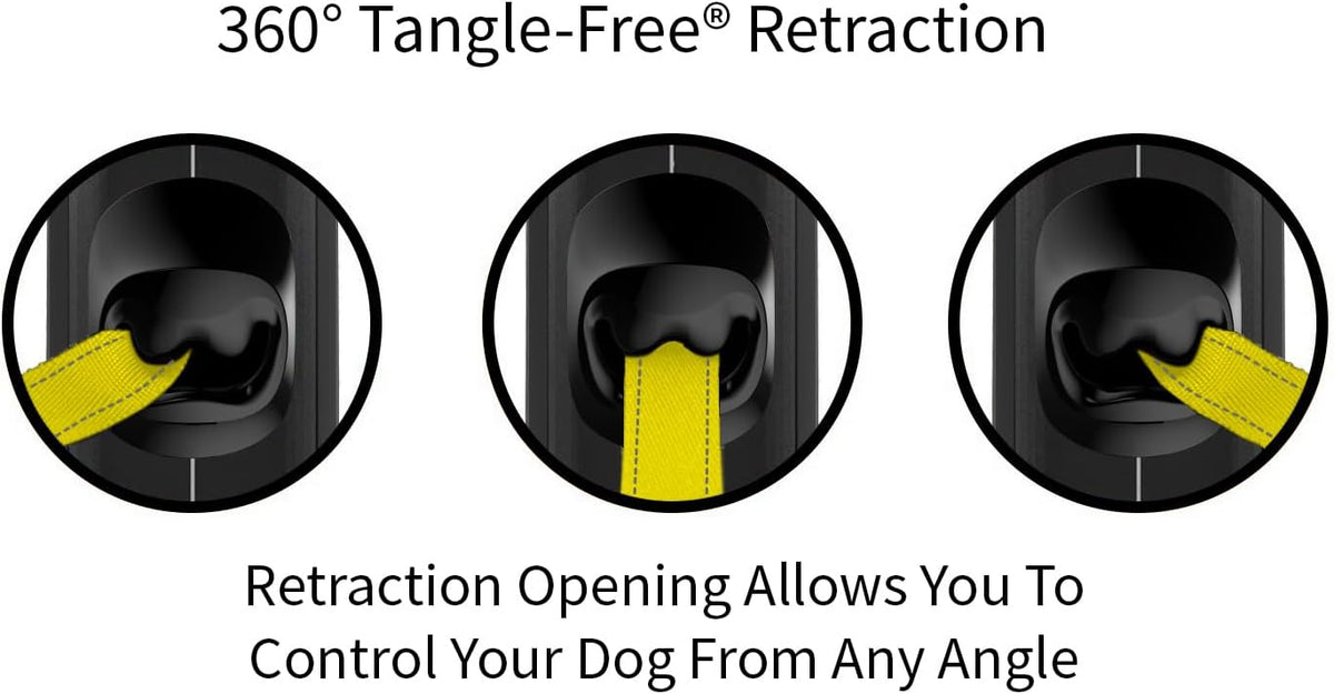 TUG Monochrome 360° Tangle-Free Retractable Dog Leash - Black/Reflective / Large, 16 ft - image 3
