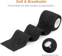 AUPCON Vet Wrap Cohesive Bandages Bulk Self Adhesive Bandage Wrap Self Adherent Wrap Non-Woven for Dogs Pet Animals & Ankle Sprains & Swelling 2 Inch x 5 Yards (2 Inch Black)