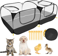 SlowTon Small Animals Playpen - Black / 73"x36"x25"