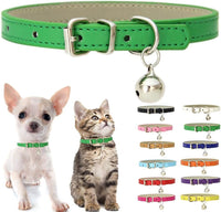 Purple XS Cat Collar with Bell - Green / M for Neck 12"-14.5"